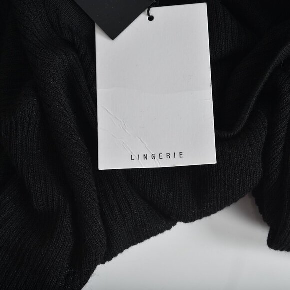 NWT Zara Lingerie Sheer Bodysuit Black Long Sleeve Size Small - Picture 7 of 9